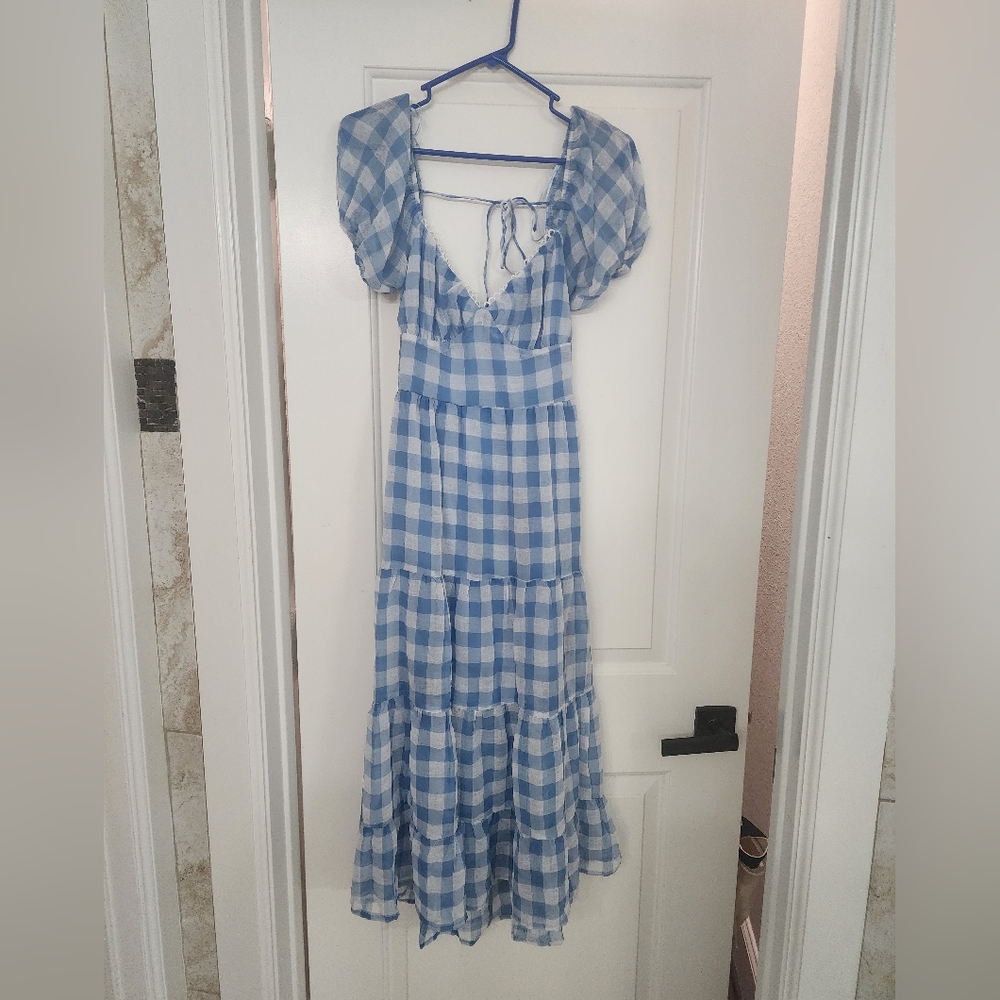 Shear Blue Checker Dress
